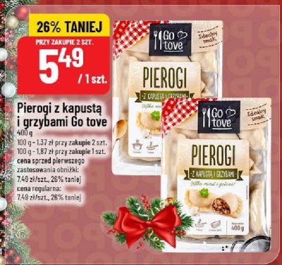 Pierogi z kapustą i grzybami Go tove promocja w POLOmarket