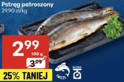 Pstrąg patroszony promocja w Delikatesy Centrum