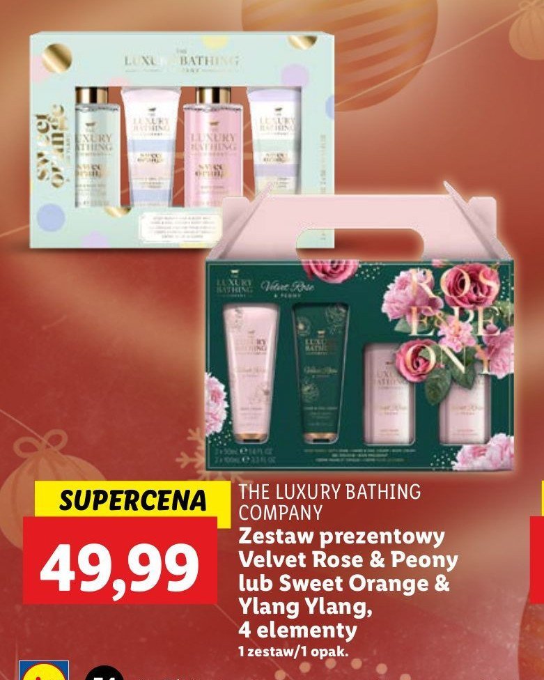 Zestaw w pudełku velvet rose & peony: żel pod prysznic 100 ml + balsam do ciała 100 ml + polerka do ciała The luxury bathing promocja