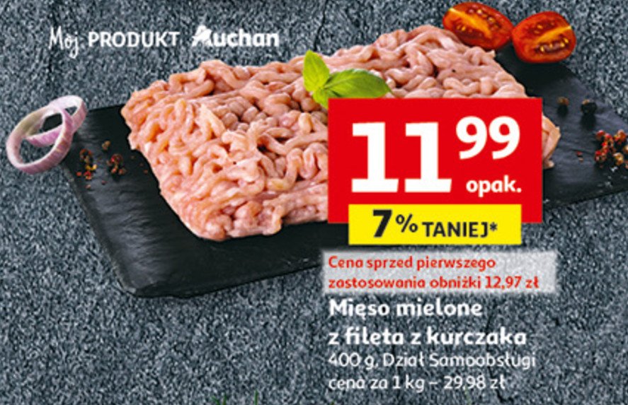 Mięso mielone z piersi kurczaka promocja w Auchan