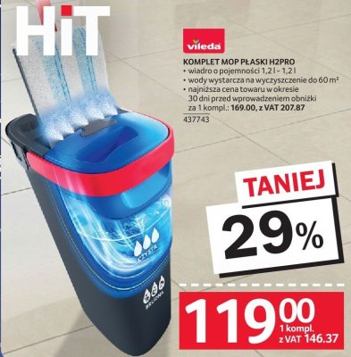 Komplet mop płaski H2PRO Vileda promocja w Selgros