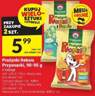 Prażynki Reksio Przynasienki 90-95g promocja w Twój Market