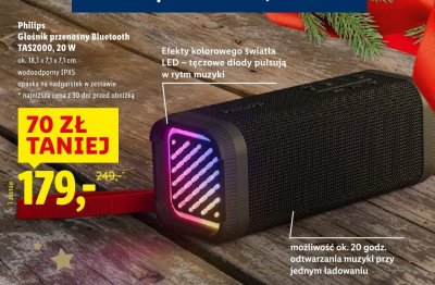 Głośnik przenośny Bluetooth Philips TAS2000, 20 W promocja w Lidl