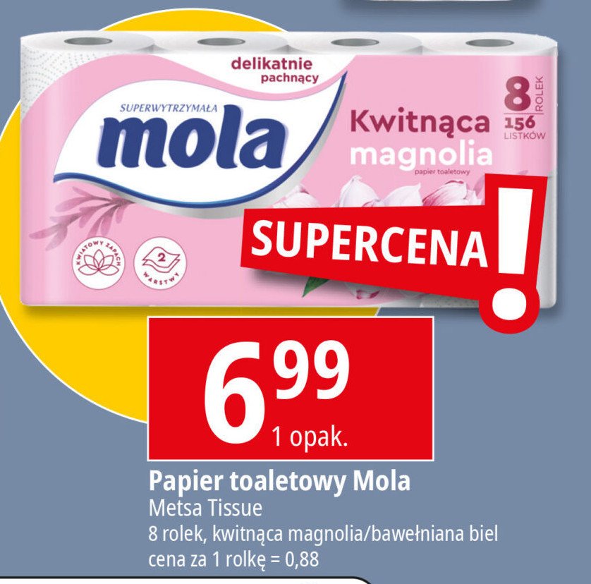 Papier toaletowy kwitnąca magnolia Mola white promocja