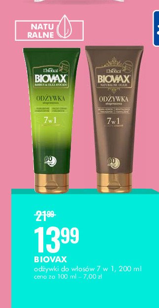 Odżywka do włosów bb 60 sekund Biovax bambus & olej avocado promocja