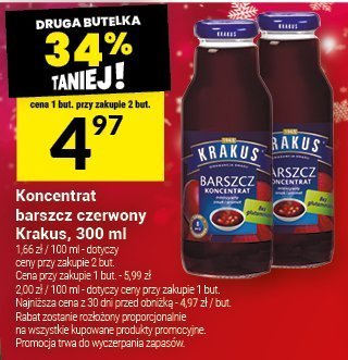 Koncentrat barszcz czerwony Krakus 300 ml promocja w Twój Market