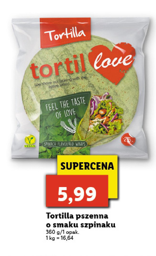 Tortilla pszenna o smaku szpinaku Tortilla (biedronka) promocja