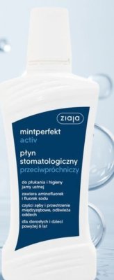 Płyn do płukania jamy ustnej Ziaja Mintperfekt Activ przeciwpróchniczy promocja w Hebe