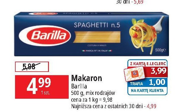 Makaron spaghetti no 5 Barilla promocja