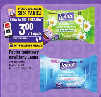 Papier toaletowy nawilżany Lanna promocja w POLOmarket