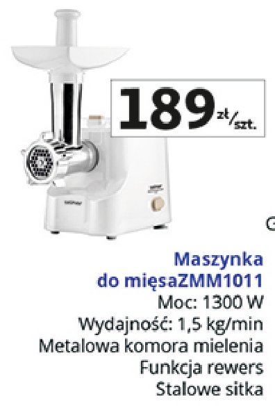 Maszynka do mielenia mięsa zmm1011 Zelmer promocja w Auchan
