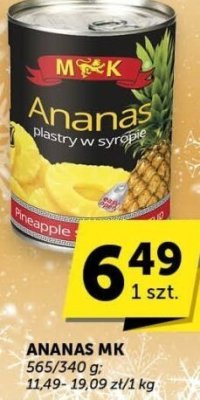 Ananas MK plastry w syropie promocja w ABC