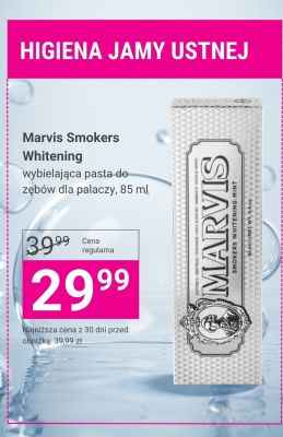 Pasta do zębów Marvis Smokers Whitening wybielająca dla palaczy promocja w Hebe