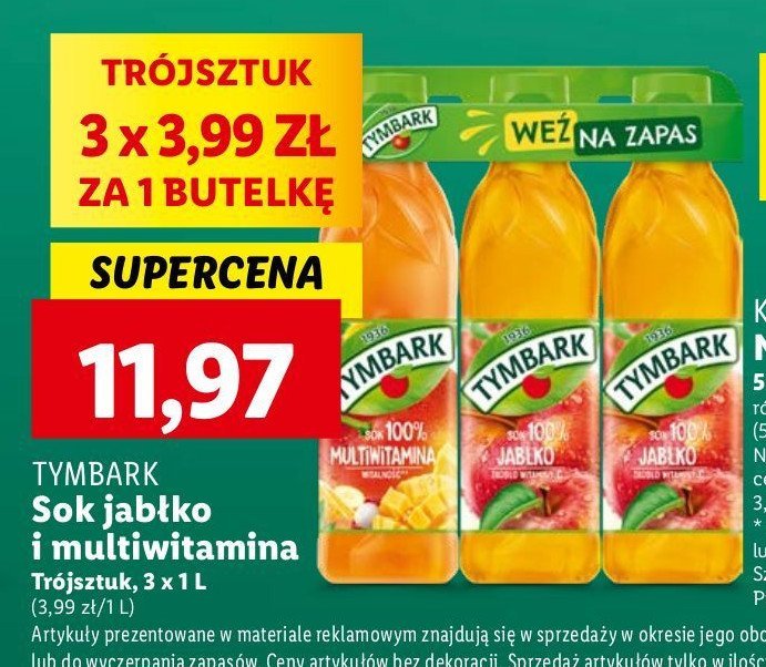 Sok multiwitamina + 2 x sok jabłkowy Tymbark 1936 promocja