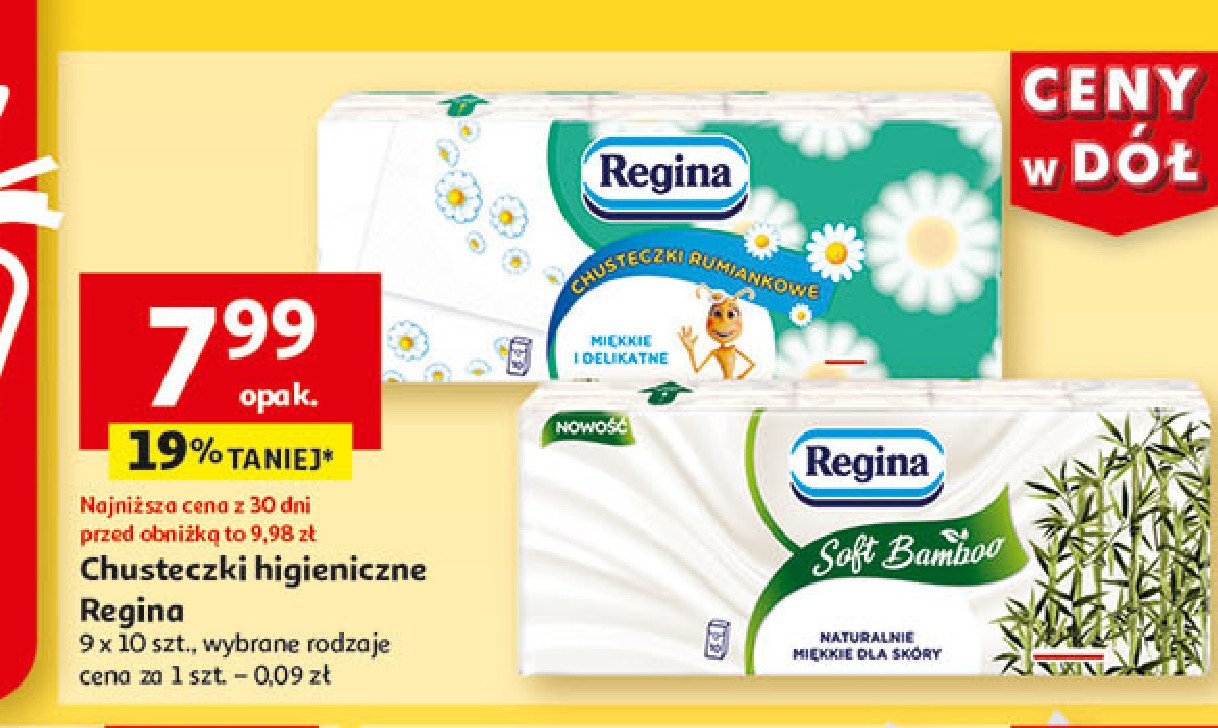 Chusteczki higieniczne soft bamboo Regina promocja