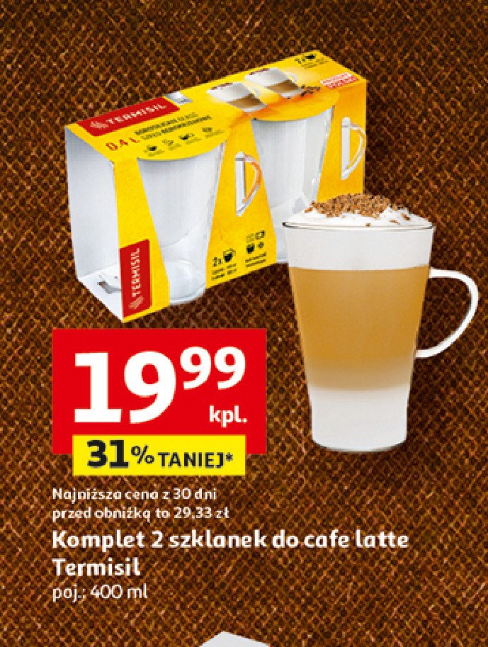 Szklanka do cafe latte 400 ml Termisil promocja w Auchan