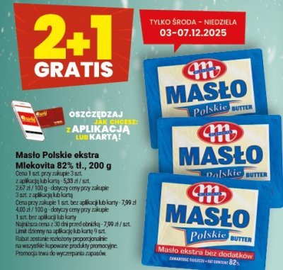 Masło Polskie ekstra Mlekovita 82%, 200 g promocja w Twój Market