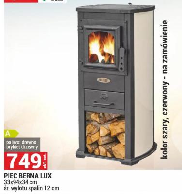 PIEC BERNA LUX 33x94x34 cm śr. wylotu spalin 12 cm promocja w Merkury Market
