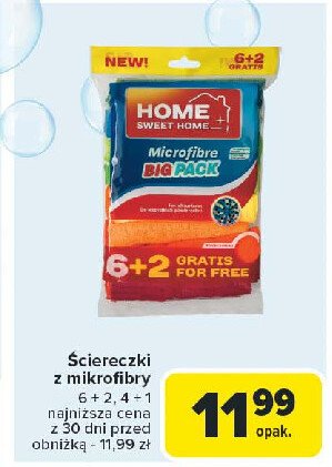 Ścierki z mikrofibry uniwersalne Home sweet home promocja w Carrefour