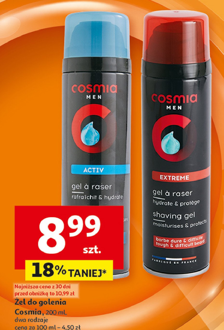 Żel do golenia extreme Cosmia men promocja