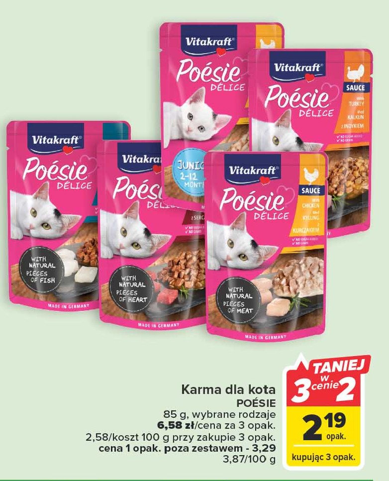 Karma dla kota indyk Vitakraft poesie promocja