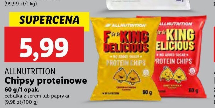 Chipsy proteinowe cebulka z serem Allnutrition promocja