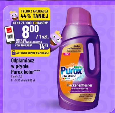 Odplamiacz w płynie Purox Kolor promocja w POLOmarket