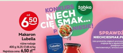 Makaron Lubella różne rodzaje promocja w Żabka