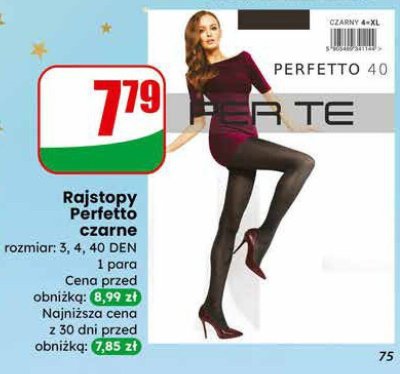 Rajstopy Perfetto czarne TE promocja w Dino