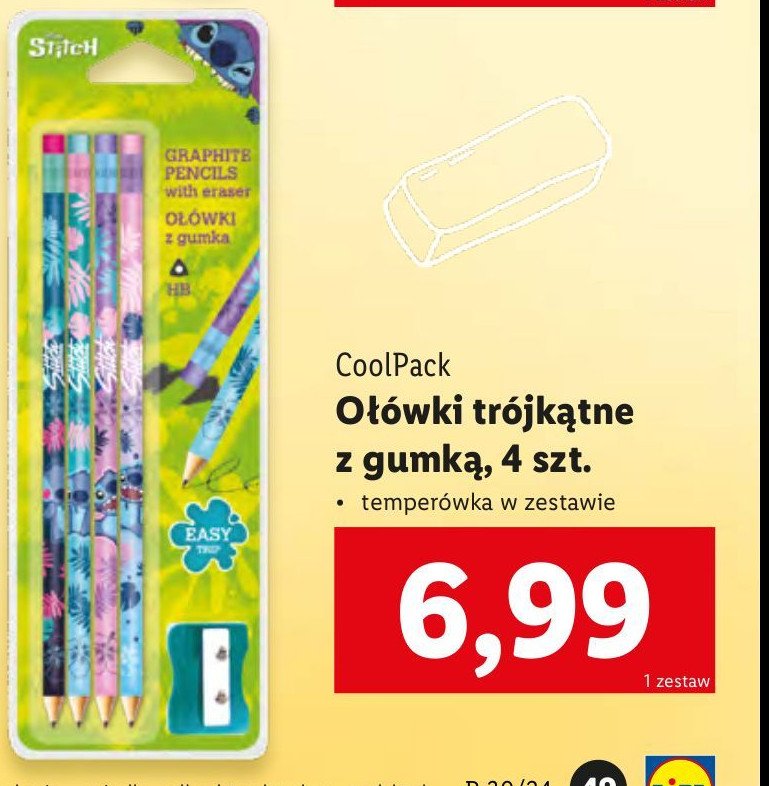 Ołówki trójkątne z gumką Coolpack promocja