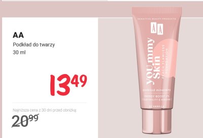 Podkład do twarzy AA Yummy Skin promocja w Rossmann