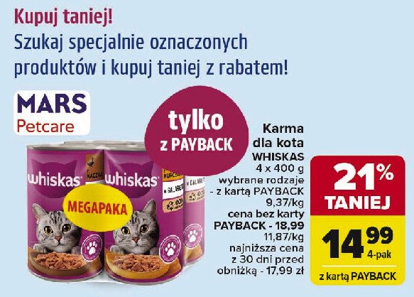 Karma dla kota kurczak + wołowina Whiskas promocja