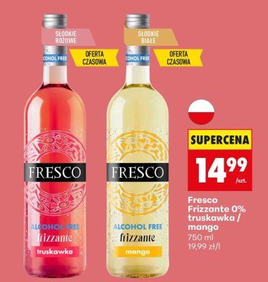 Wino Fresco Frizzante 0% truskawka promocja w Biedronka