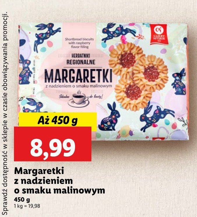 Herbatniki margaretki malinowe Cukry nyskie promocja