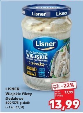 Wiejskie filety śledziowe w oleju z cebulką Lisner promocja w Chorten