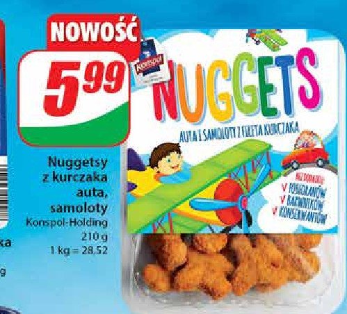 Nuggetsy z fileta kurczaka - auta i samoloty Konspol promocja