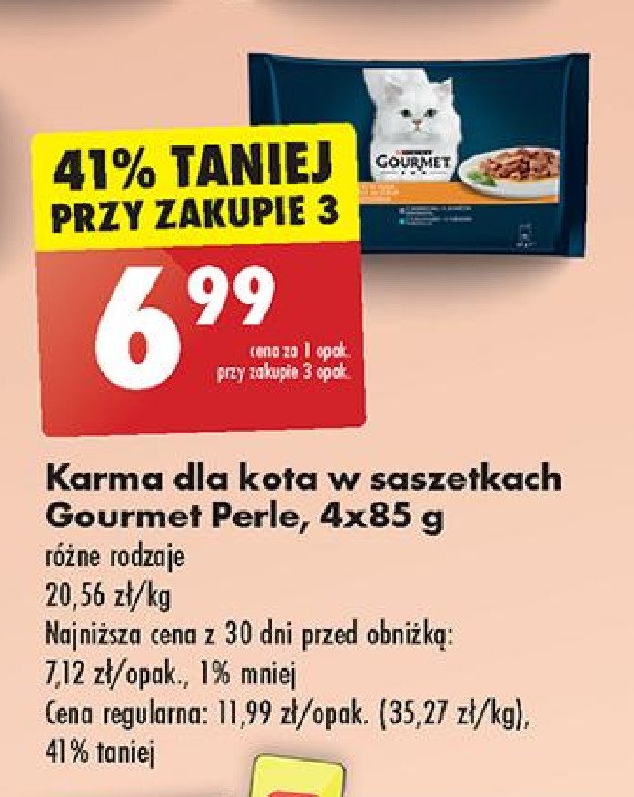 Karma dla kota fileciki w sosie z indykiem + tuńczykiem + kaczką + jagnięciną Purina gourmet perle promocja