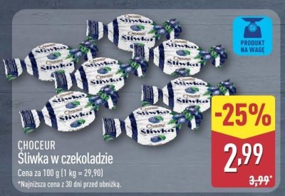 Śliwka w czekoladzie Choceur promocja w Aldi