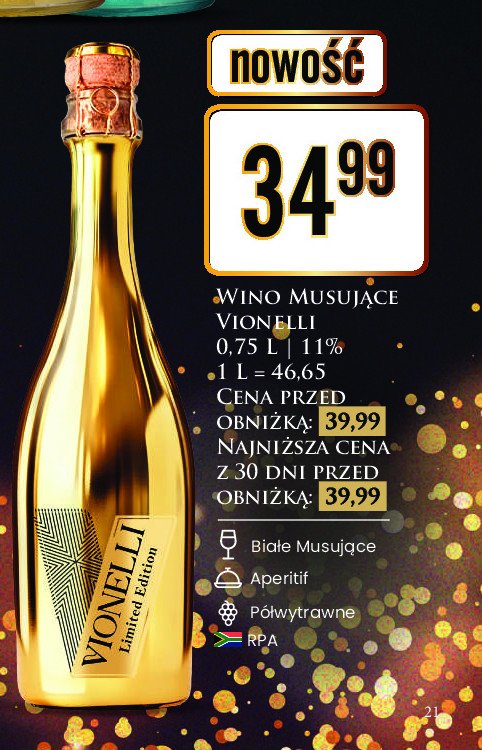 Wino limited edition Vionelli promocja w Dino