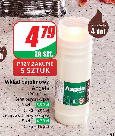 Wkład parafinowy 4 dni Angela promocja