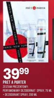Perfumy Pret A Porter zestaw prezentowy perfumowany dezodorant spray + dezodorant spray promocja w Drogerie Natura