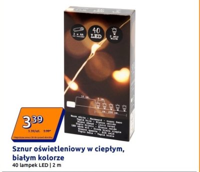 Sznur oświetleniowy LED w ciepłym, białym kolorze  promocja w Action