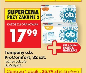 Tampony o.b. ProComfort, 32 szt. promocja w Biedronka