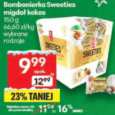 Bombonierka Sweeties migdał kokos wybrane rodzaje promocja w Delikatesy Centrum