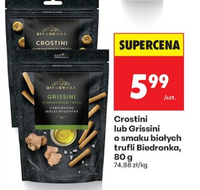 Crostini o smaku białych trufli 80 g promocja w Biedronka