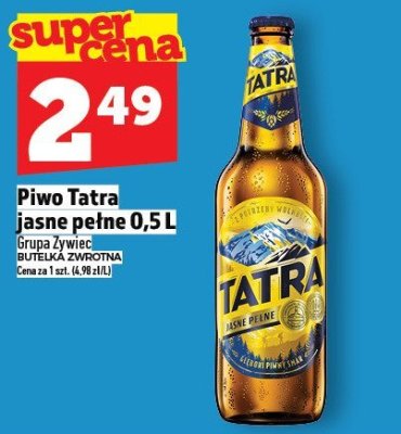 Piwo Tatra jasne pełne 0,5l promocja w TOPAZ