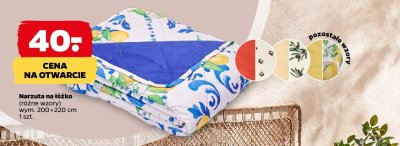 Narzuta na łóżko 200x220 cm, różne wzory promocja w Netto