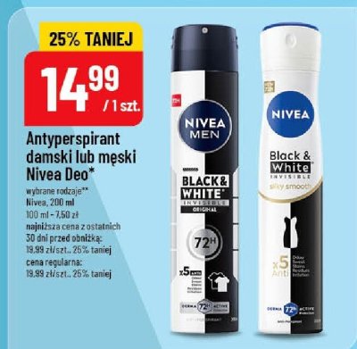 Antyperspirant damski lub męski Nivea Deo promocja w POLOmarket