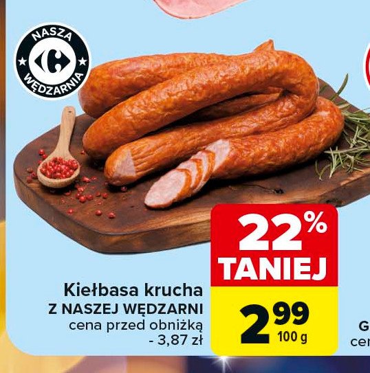 Kiełbasa krucha Nasza wędzarnia carrefour promocja