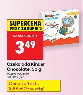 Czekolada Kinder Chocolate promocja w Biedronka